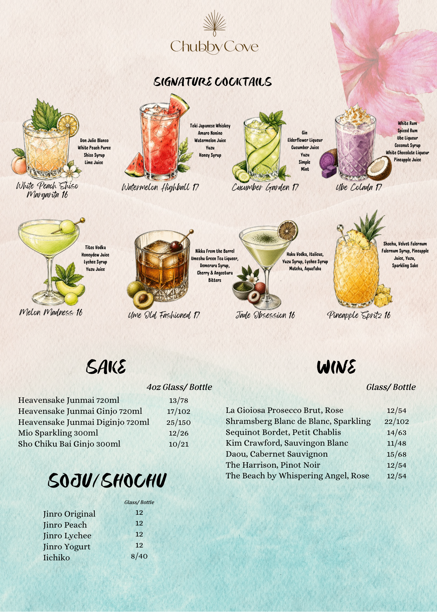 Chubby Cove | Menu